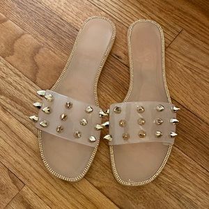 Cute! Blush Pink Studded Sandles